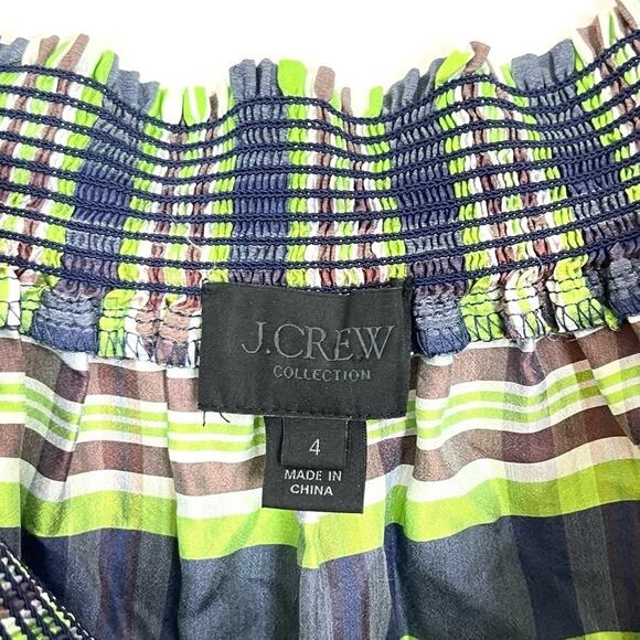 J. Crew Collection Off Shoulder Silk Plaid Dress - Picture 6 of 12